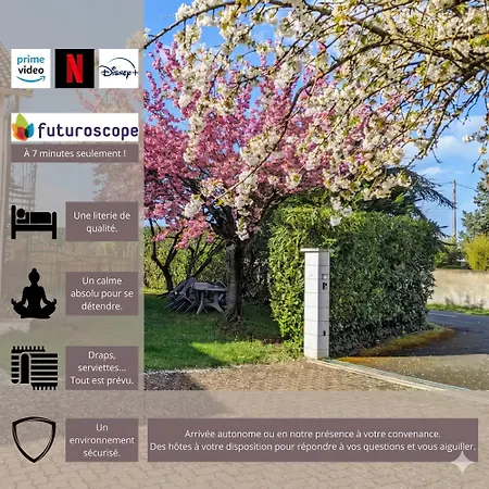 Apartamento 7min Futuroscope - Havre De Paix Familial Jaunay-Clan